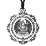 990 Silver Akasagarbha Bodhisattva Guardian Pendant - Ox & Tiger Zodiac Birth Buddha